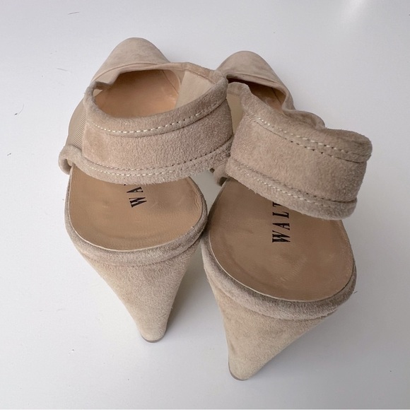 Walter Steiger Italy Suede Mesh Tan Slingback Kitten Heels Women’s SZ 7.5 - Picture 8 of 13